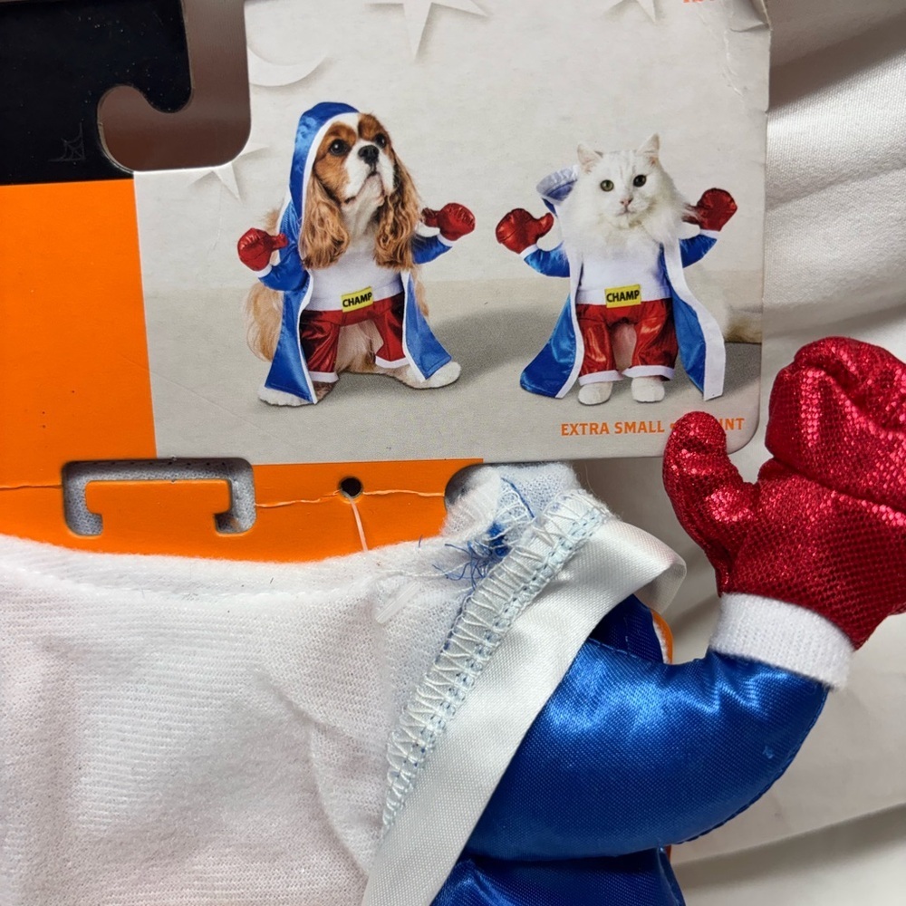 Hyde & EEK! Pet Boxer Costume “CHAMP” Dog costume- XS up to 10lbs Red White Blue - Picture 2 of 4